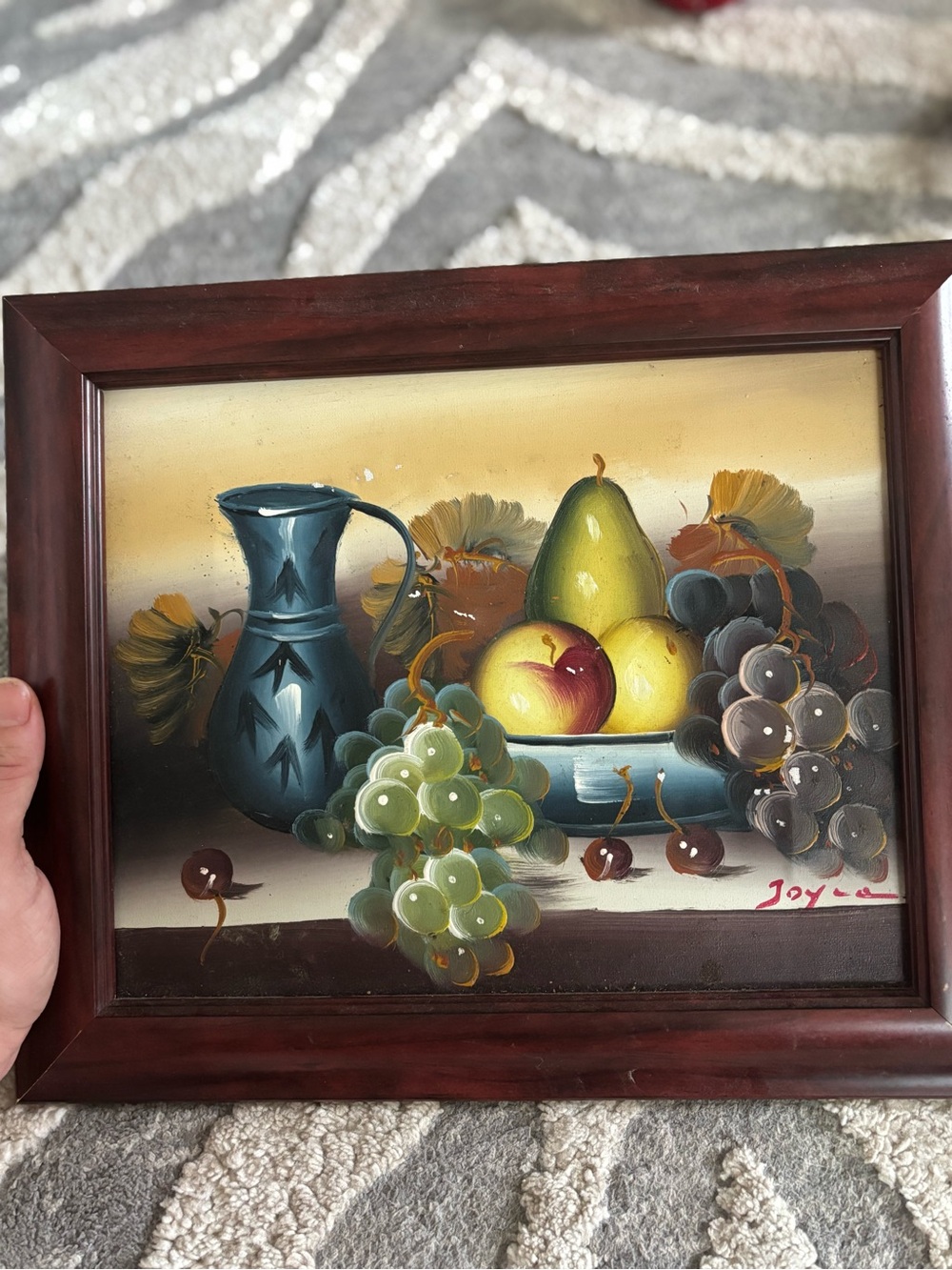 Joyce Hand-Painted Still Life Fruit Wall Art - Yellow, Green, Blue